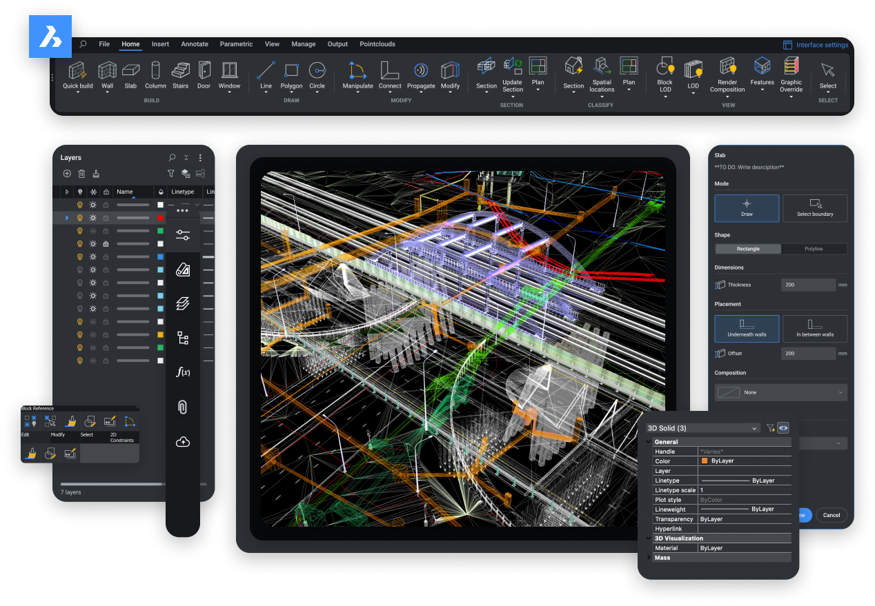 BricsCAD interace